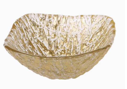 Elegant Tapas Dish from Italy in Gold Color Glass