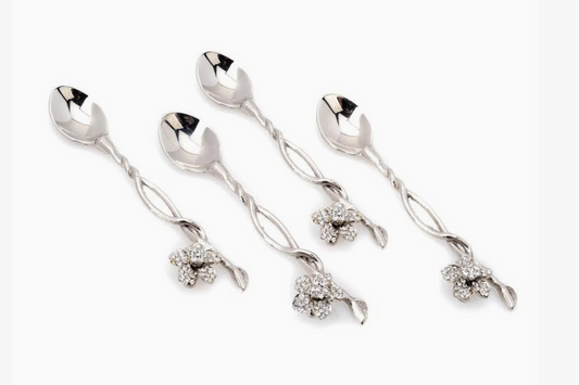 Spoons with Jeweled Flower (Each Spoon)