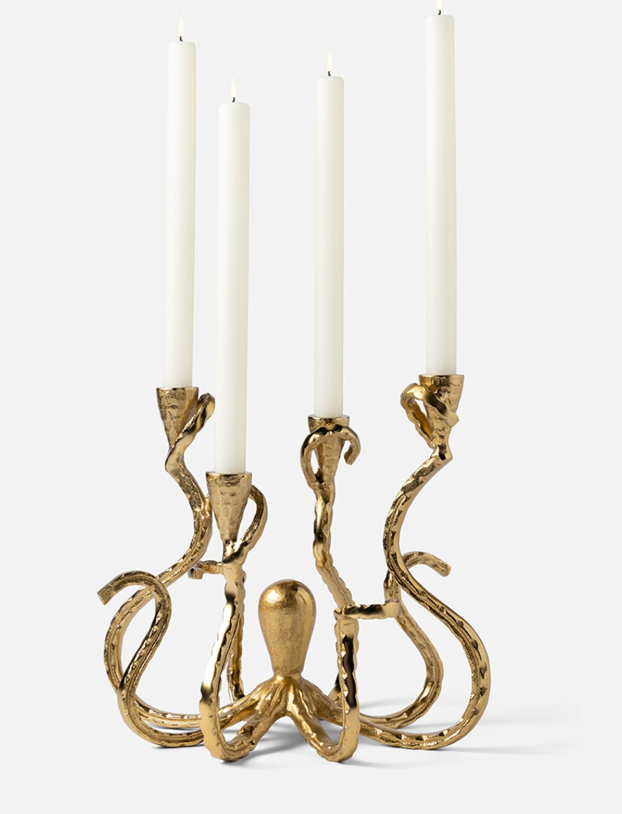 Marlon Polished Gold Candle Holder