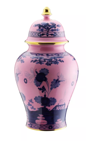 Ginori Oriente Italiano 15" Azalea Potiche Vase with Cover