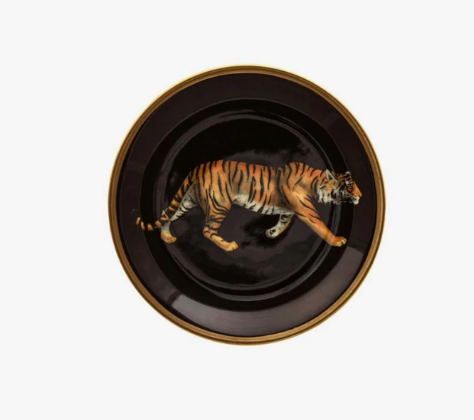 Magnificent Wildlife Tiger - Coaster in Black by Halycon Days