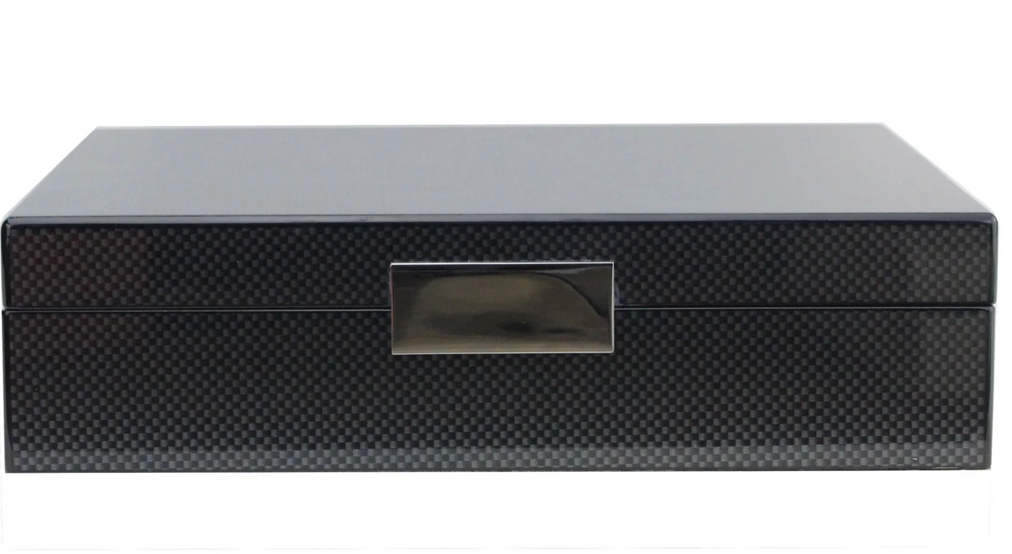 Carbon Fiber Lacquer Box with Silver