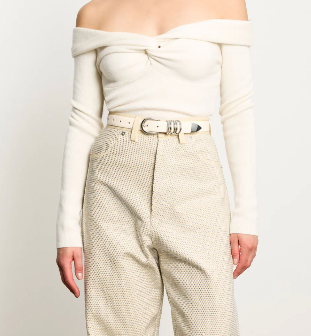 Revenge Ivory/ 24k Gold Belt by DEHANCHE