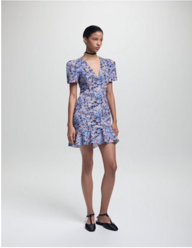 Zeina Dress Lavender Garden Twill by Kika Vargas