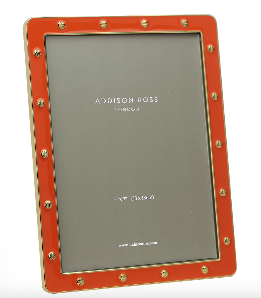 Enamel & Gold Locket Frame 5x7 (Black, White, Orange, Chiffon)