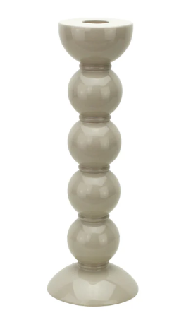 Tall Bobbin Candlestick - 9.5 in  White or Cappuccino