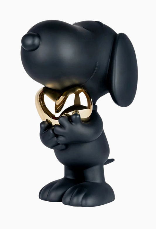 Snoopy Matt Black with Chrome Gold Heart