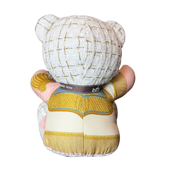 Poste et Cavalerie Vintage Silk Scarf Tender Teddy Bear