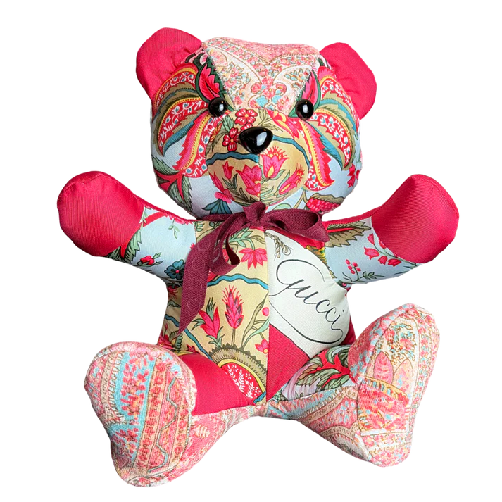 Floral Bamboo Vintage Scarf Tender Teddy Bear