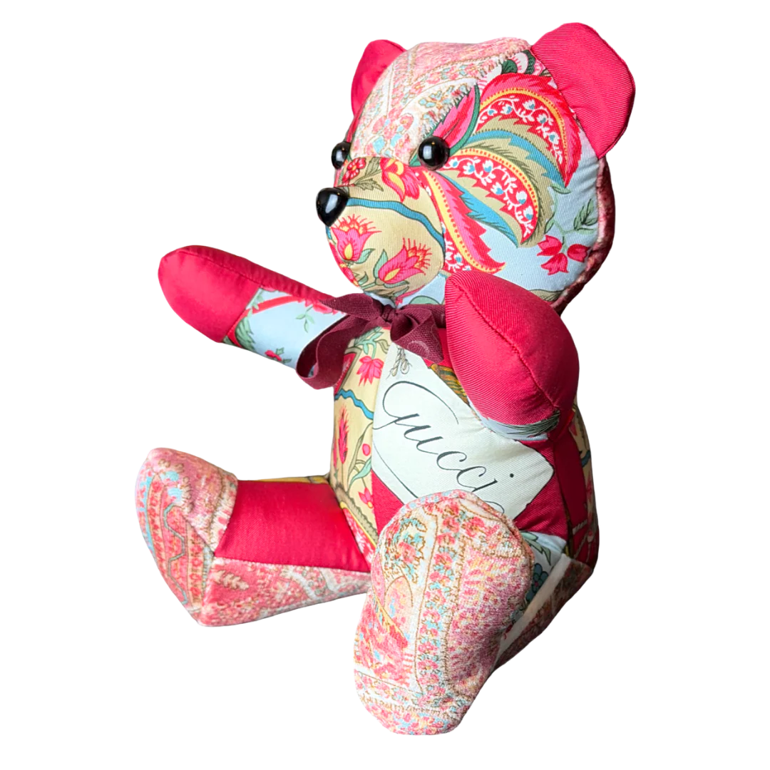 Floral Bamboo Vintage Scarf Tender Teddy Bear