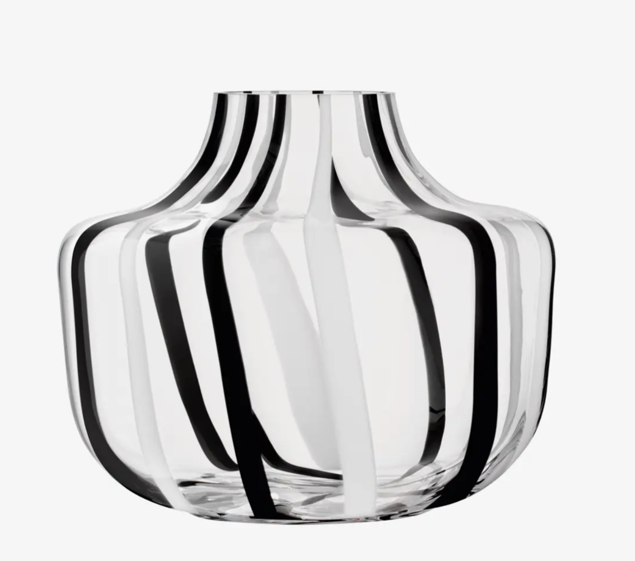 Black and White Striped Vase 7.75”
