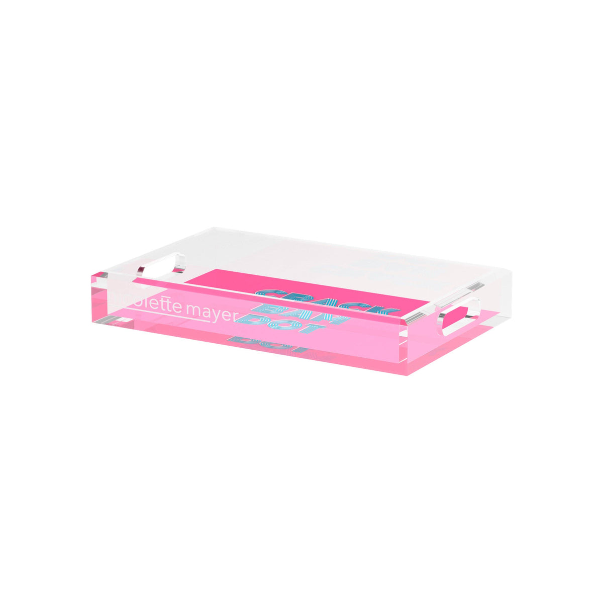 Mahjong Crack Bam Dot Hybiscus Powder Acrylic Rectangle Decorative Tray