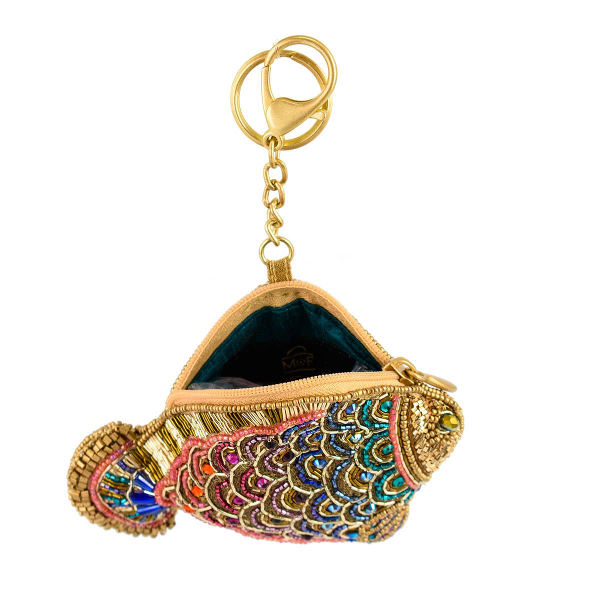 Shimmer Fish Beaded Fish Multi-Color Scales Coin Purse