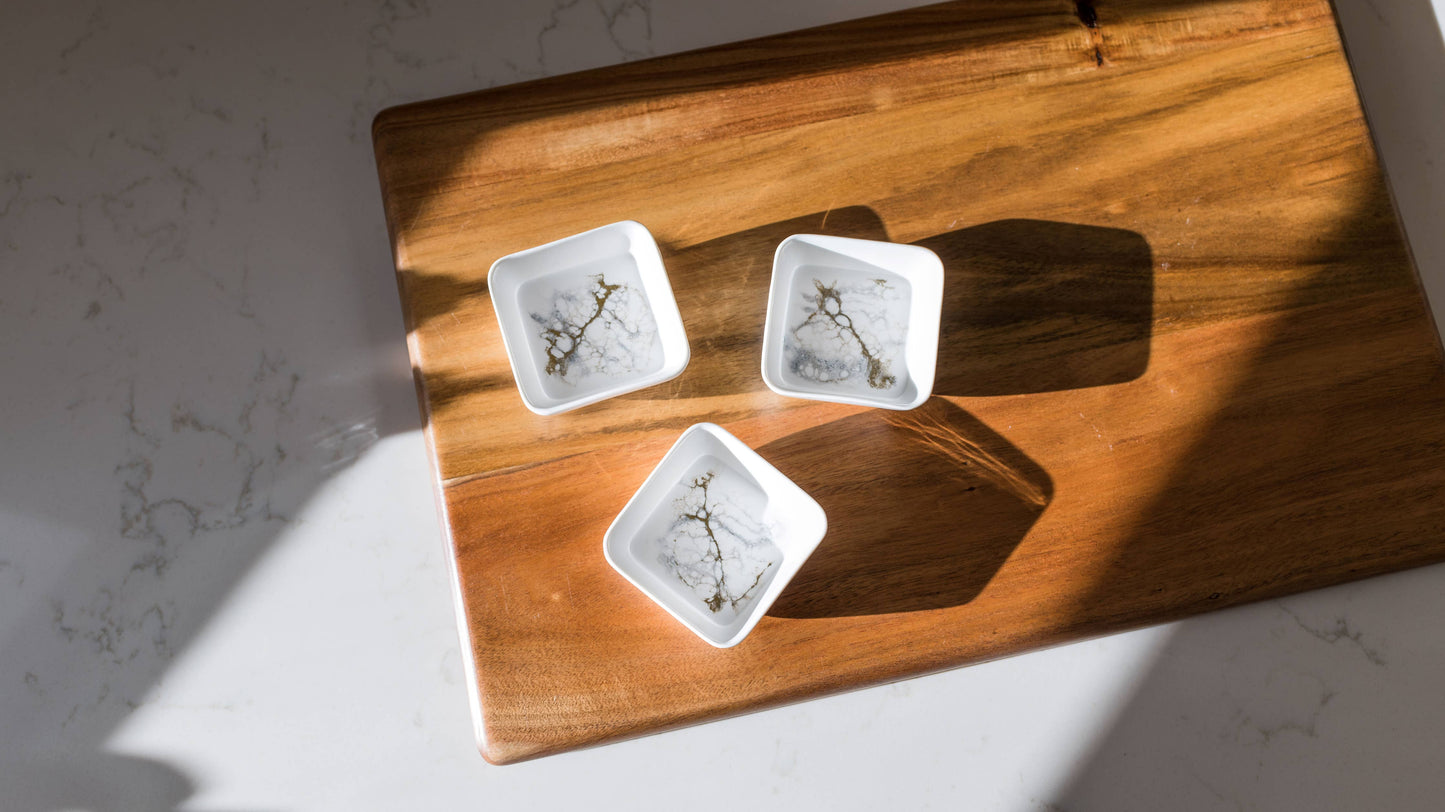 Resin Accented Ceramic Dipping Bowl