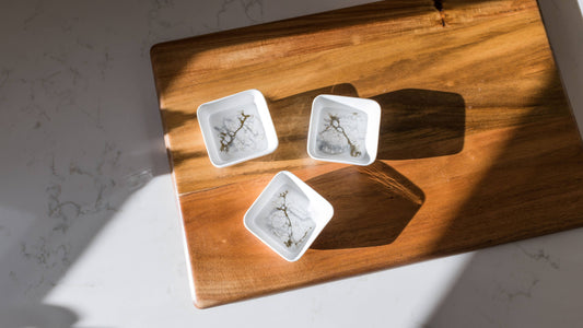 Resin Accented Ceramic Dipping Bowl