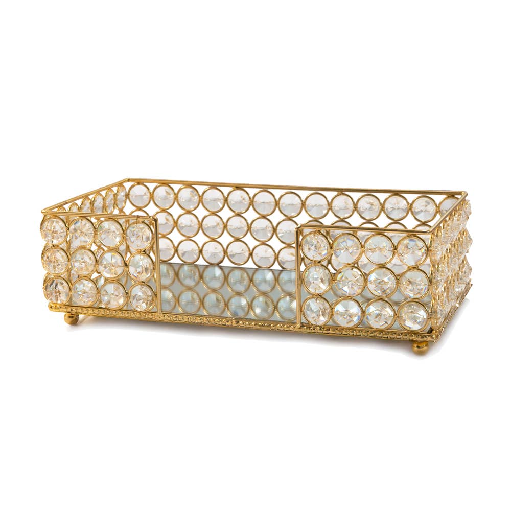 Gold Cristal Rectangular Napkin Holder