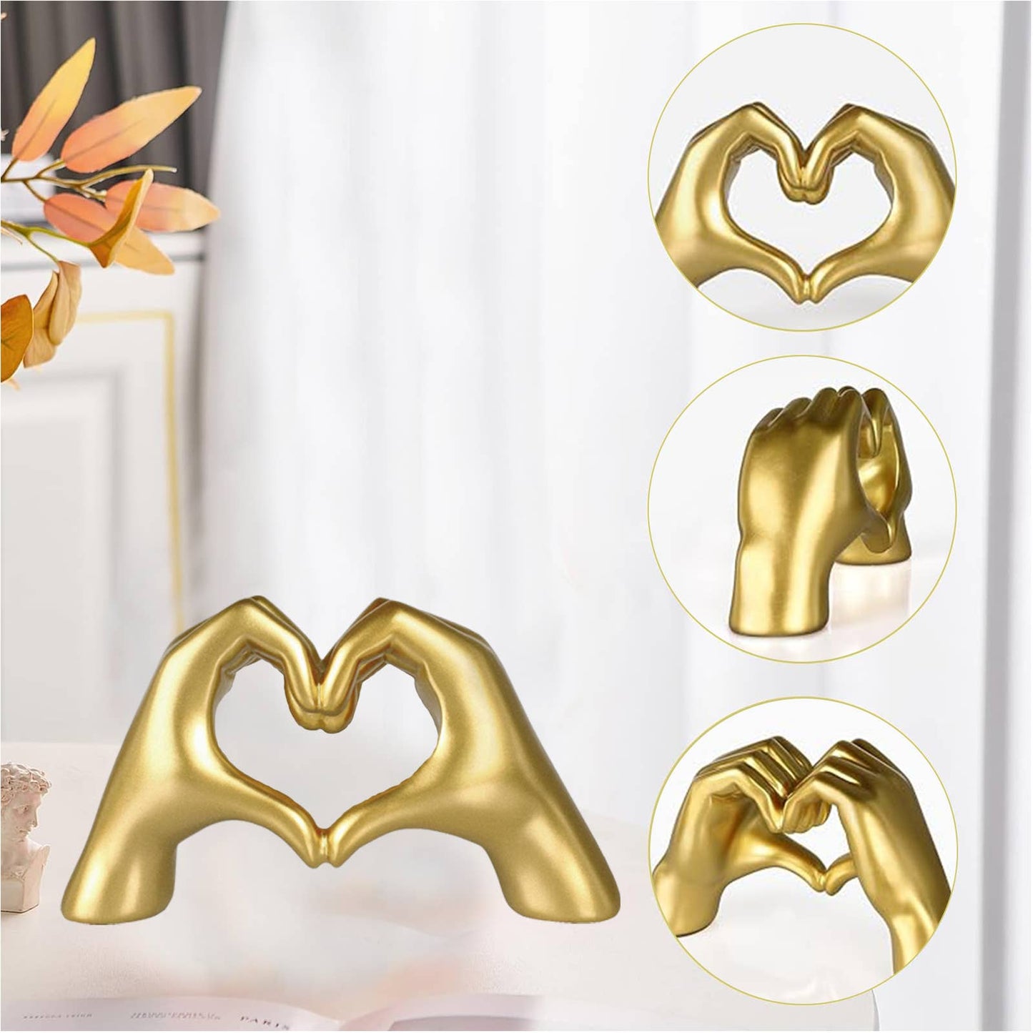 Heart Hand Sculpture, Love Gesture Statue, Home Decor Accent