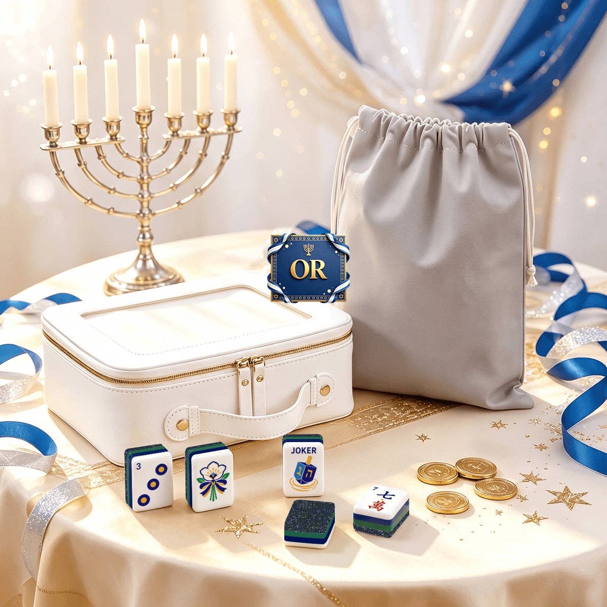 Exclusive- Heritage Hanukkah Mahjong Tiles - (Limited Production/Order Now)