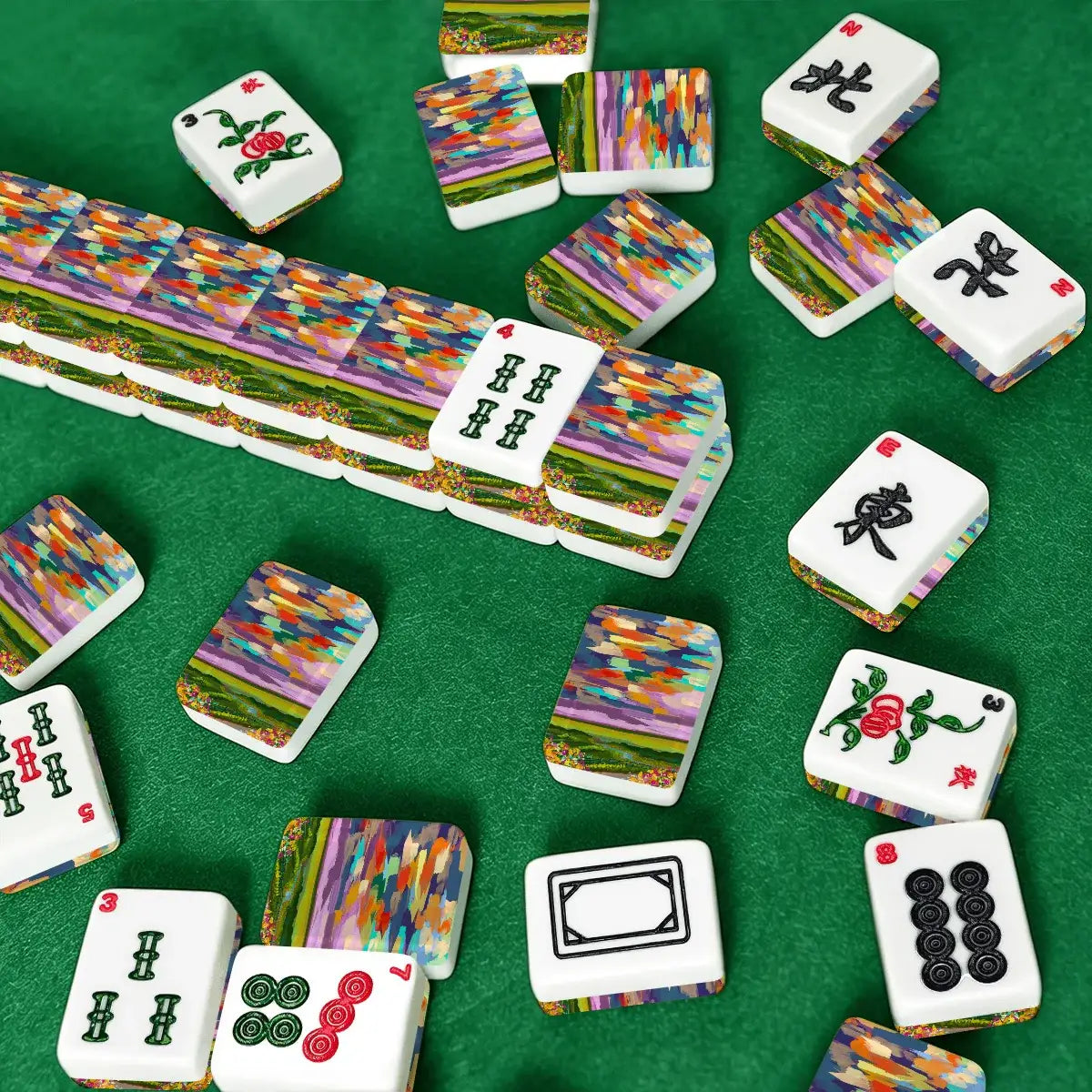 Abstract landscape American Mahjong Tiles