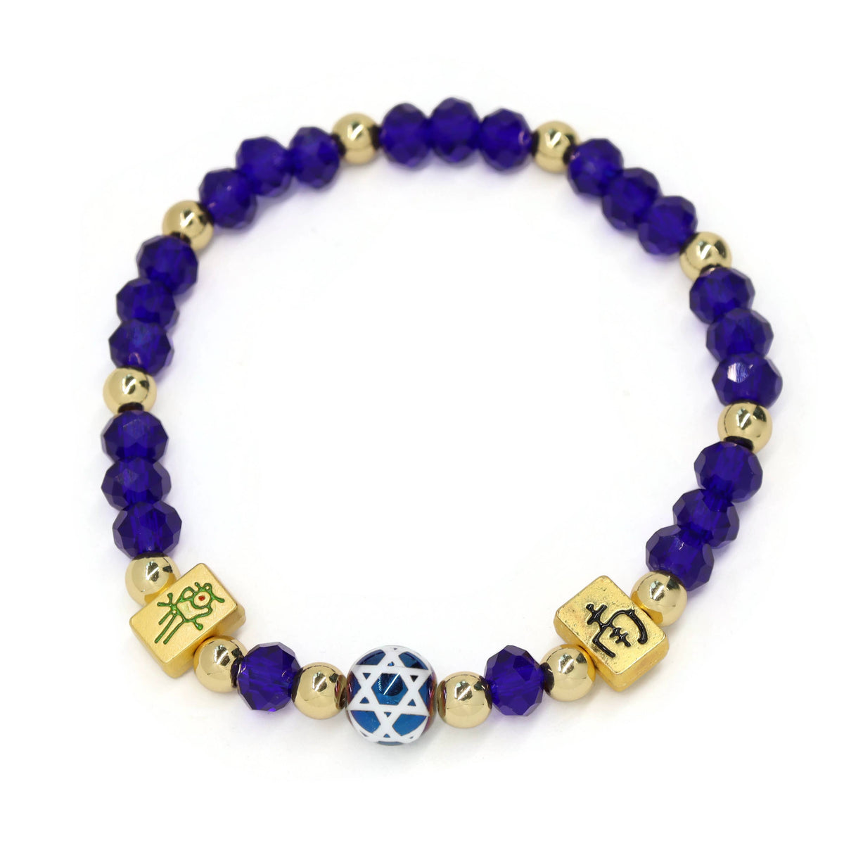 Mahjong Gold & Blue Bracelet