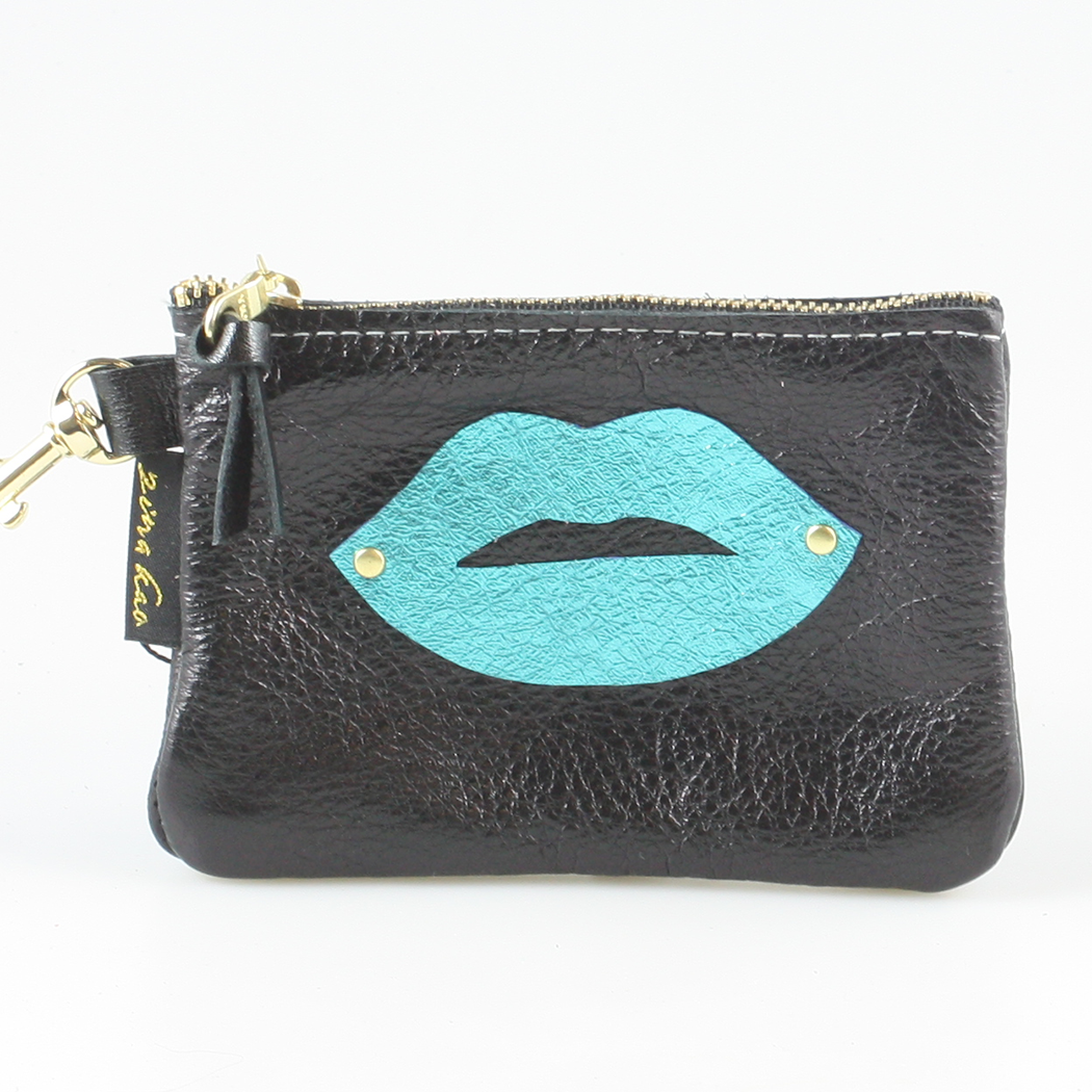 The LIPS Appliqué Clutch/Makeup Bag