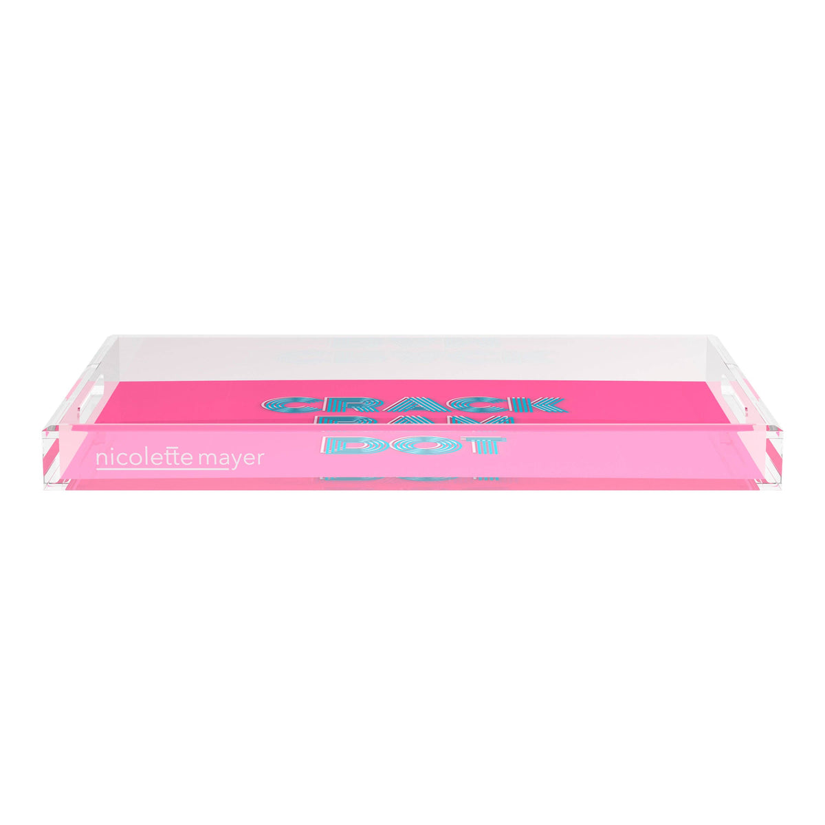 Mahjong Crack Bam Dot Hybiscus Powder Acrylic Rectangle Decorative Tray