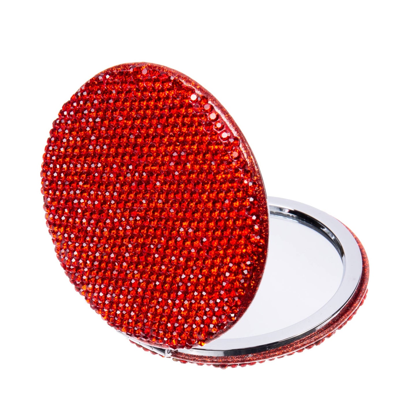 Circle Rhinestone Folding Makeup Mirror