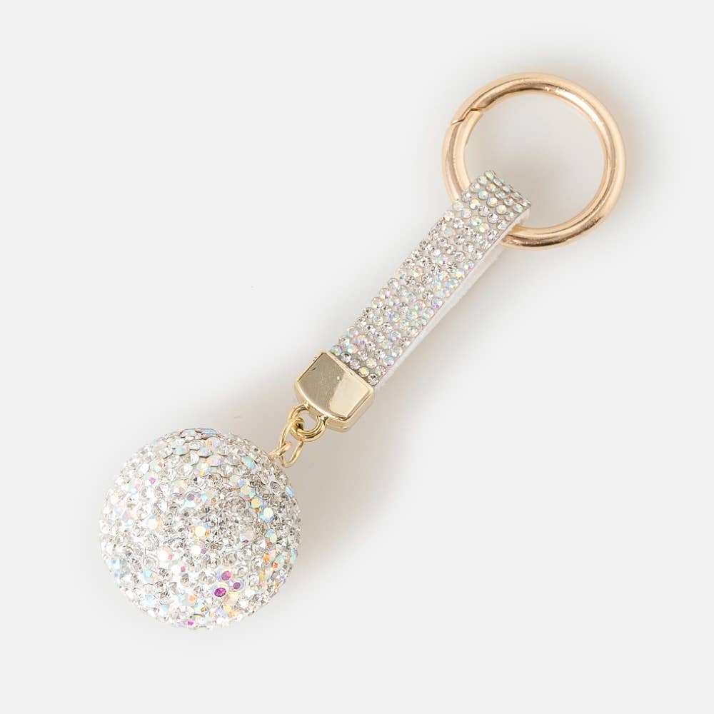 Pave Sphere And  Bag Charm