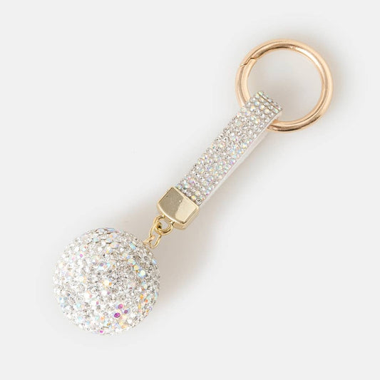 Pave Sphere And  Bag Charm
