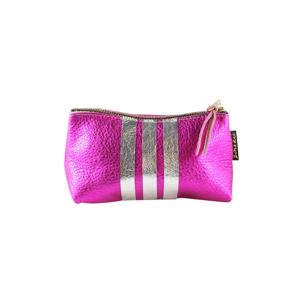 The Metallic Stripe Smaller Makeup Clutch