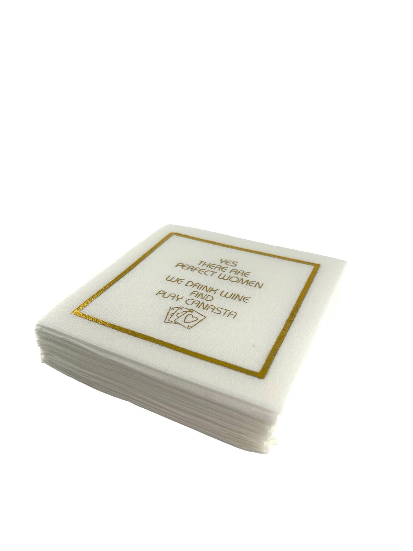 Linen-Feel Cocktail Napkins, Perfect Women Canasta