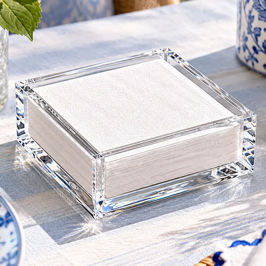 Clear Acrylic Cocktail Napkin Holder, Classic 6 Inch