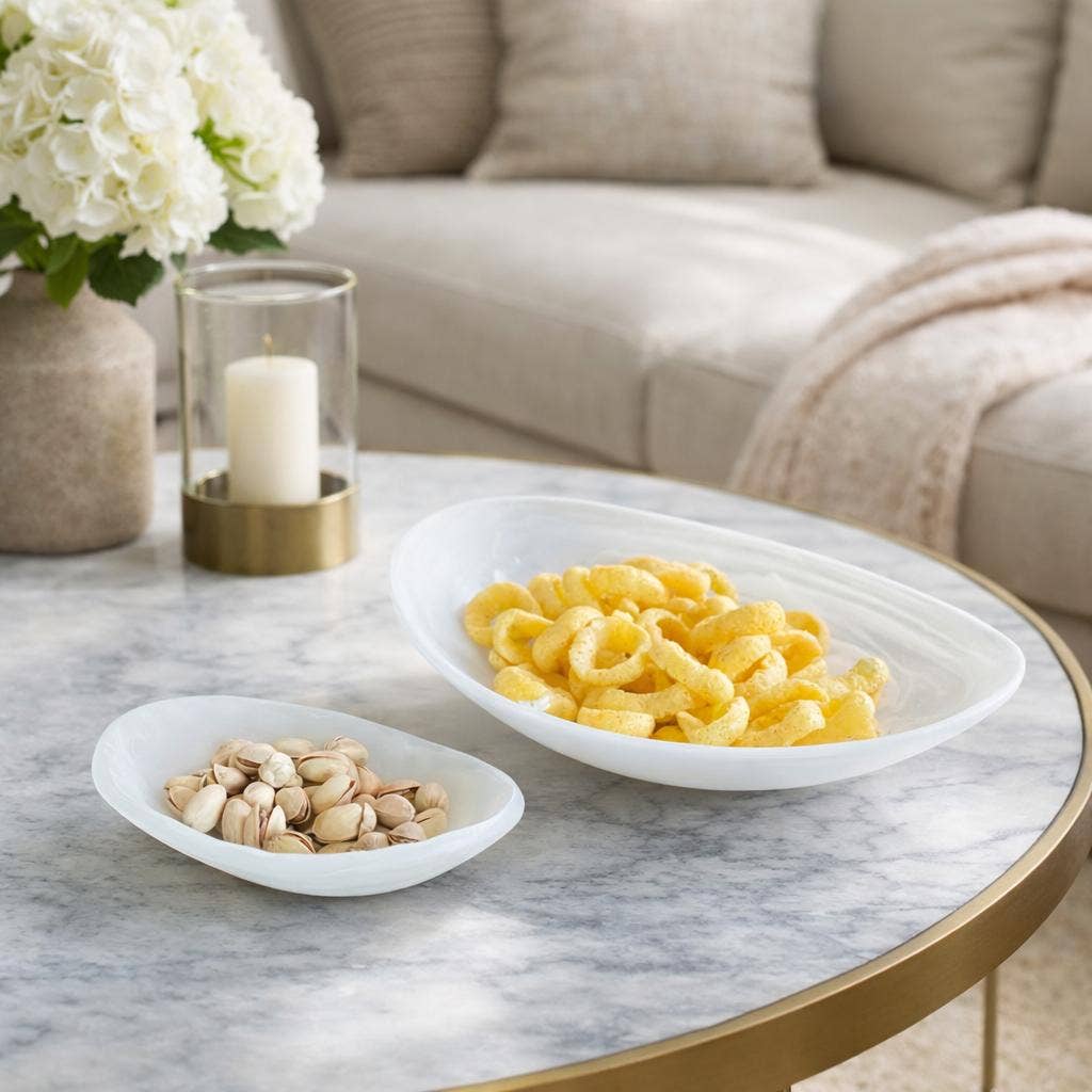 Resin Snow Drift Oval Serving Dish