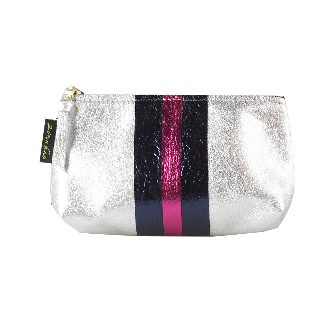 The Metallic Stripe Smaller Makeup Clutch