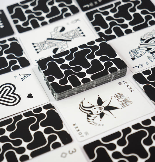 Black + White Canasta Cards with Points