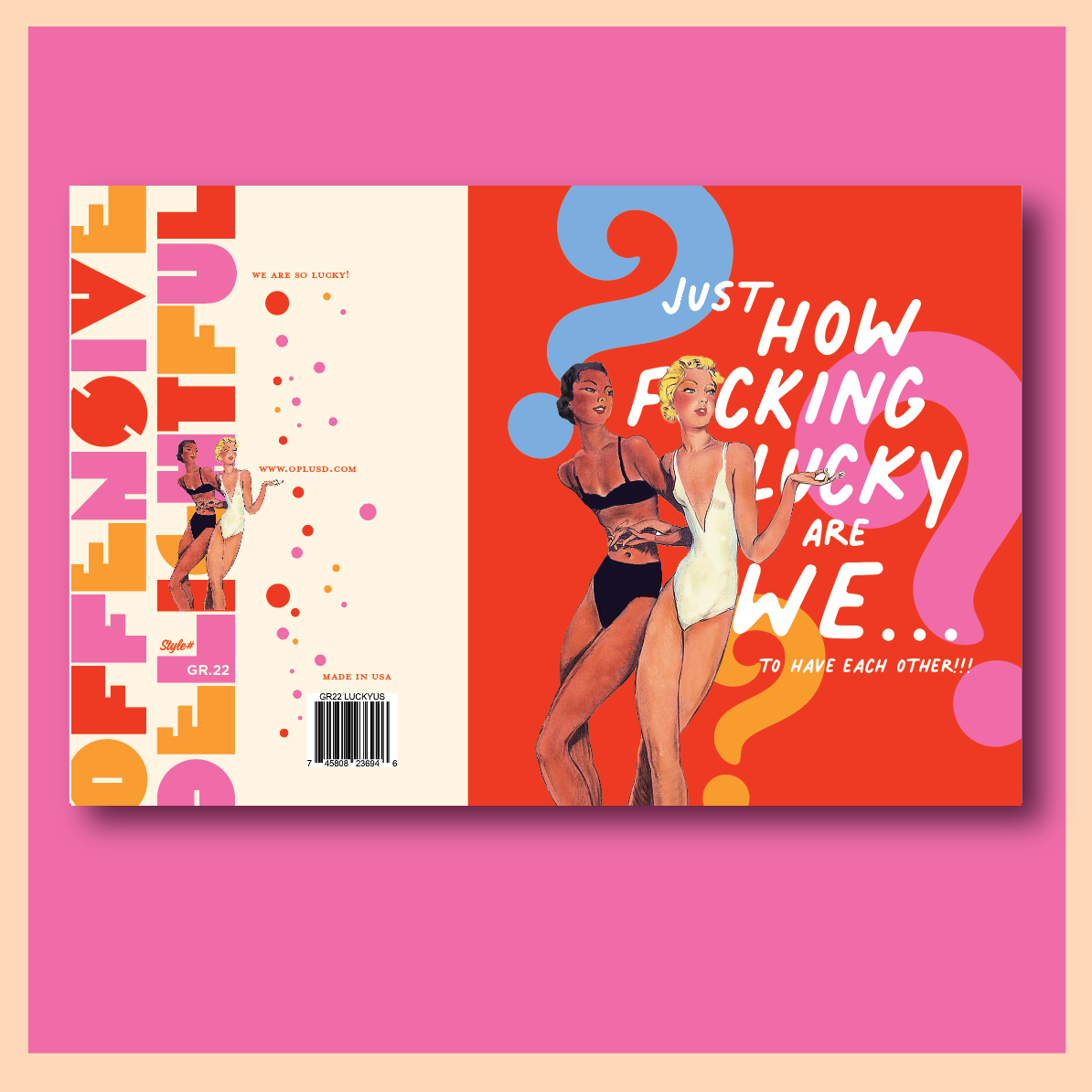 LUCKY GIRLS greeting card