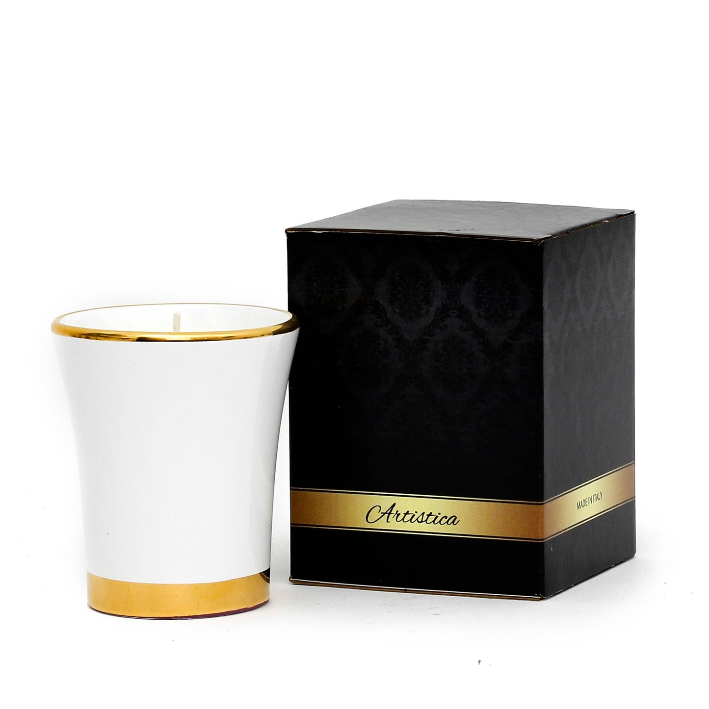 Deluxe Precious Flared Candle with Pure Gold Rim from Italy
