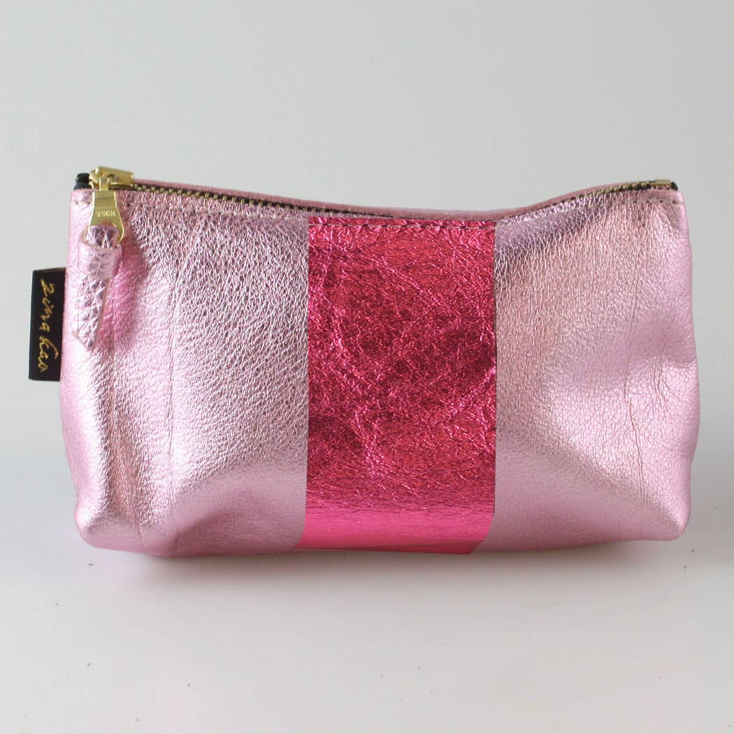 The Metallic Stripe Smaller Makeup Clutch