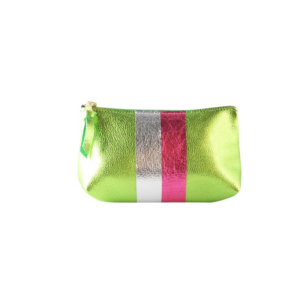 The Metallic Stripe Smaller Makeup Clutch