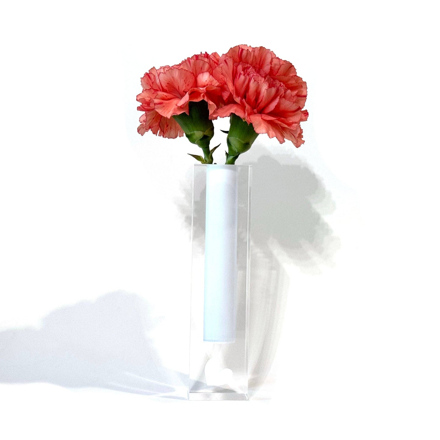 White acrylic bud vase
