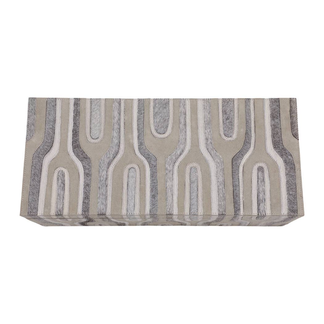 Decorative Box - Gray Wood Rectangular with Lid, 16 in.