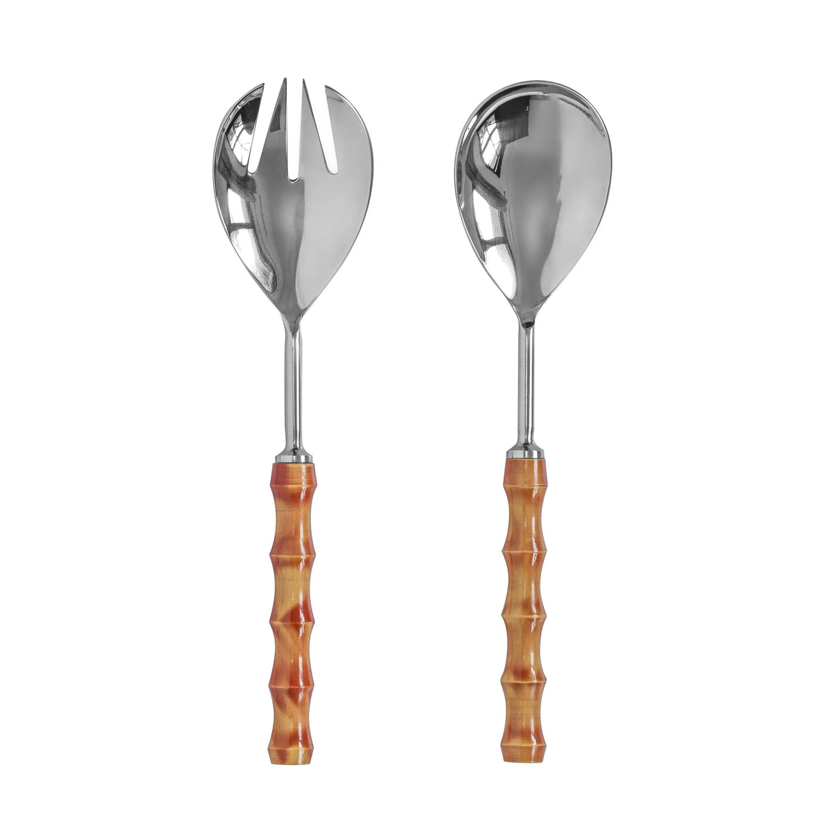 Bamboo Two Stainless Steel Salad Serving Set - (2 pieces)