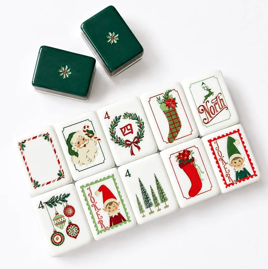 2026 Four-Layer Deluxe Portable Christmas Mahjong Set