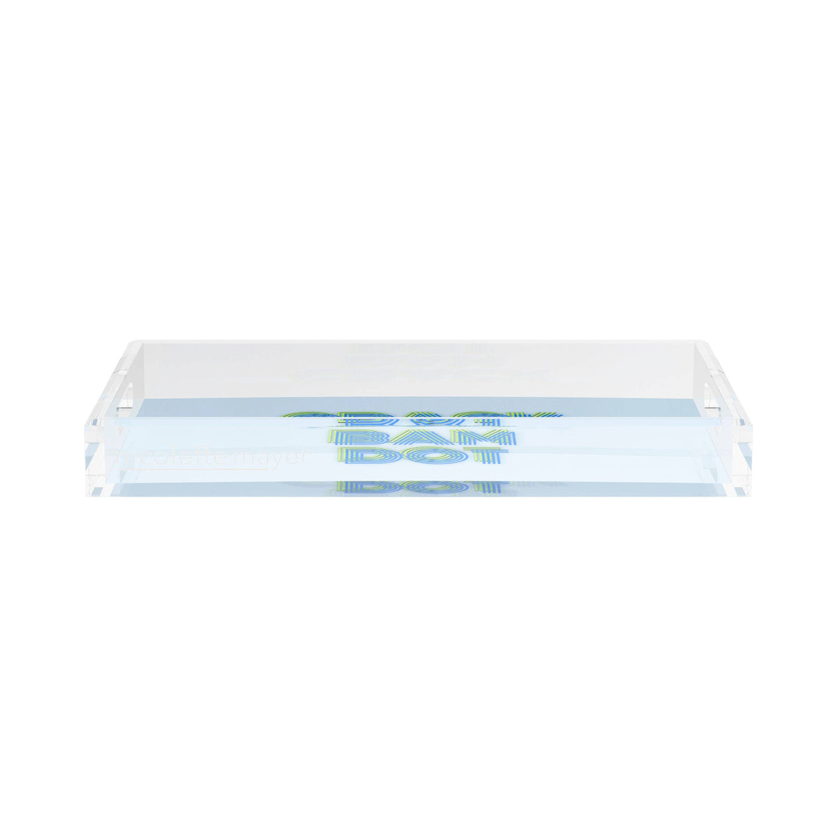 Mahjong Crack Bam Dot Blues Celery Acrylic Rectangle Decorative Tray