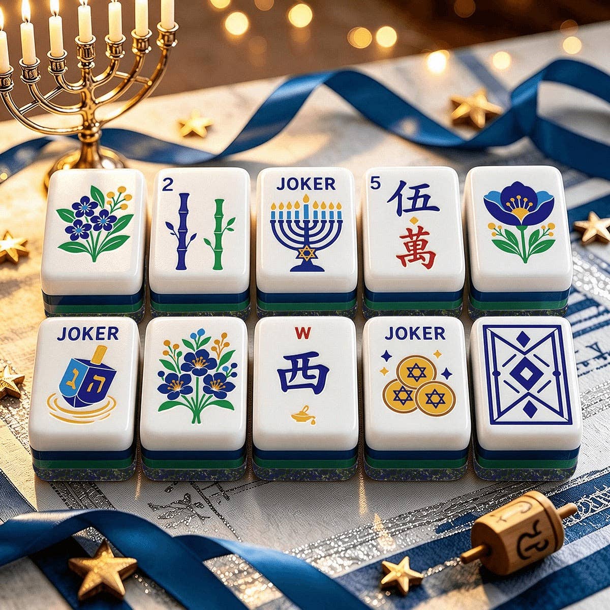 Exclusive- Heritage Hanukkah Mahjong Tiles - (Limited Production/Order Now)