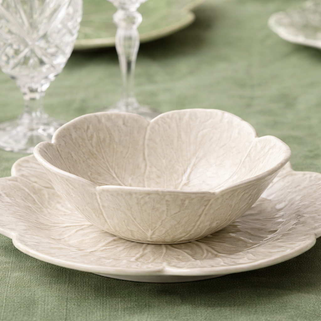 Le Jardin White Cabbage 3-D Cereal Bowl 8 in