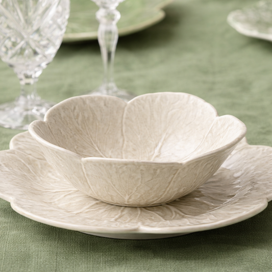 Le Jardin White Cabbage 3-D Cereal Bowl 8 in