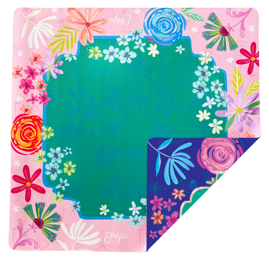 LIMITED EDITION - "Happy Fleurs" Double-Sided Mahjong Mat
