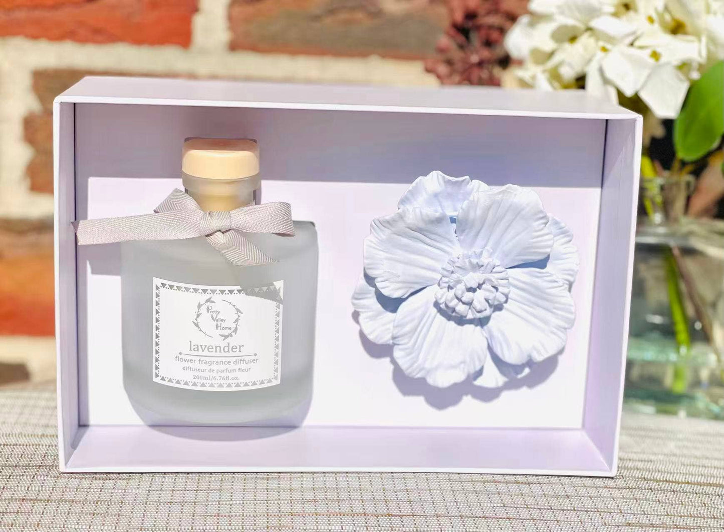New (2025) Diffuser Sets Marigold Ceramic Flower - Lavender