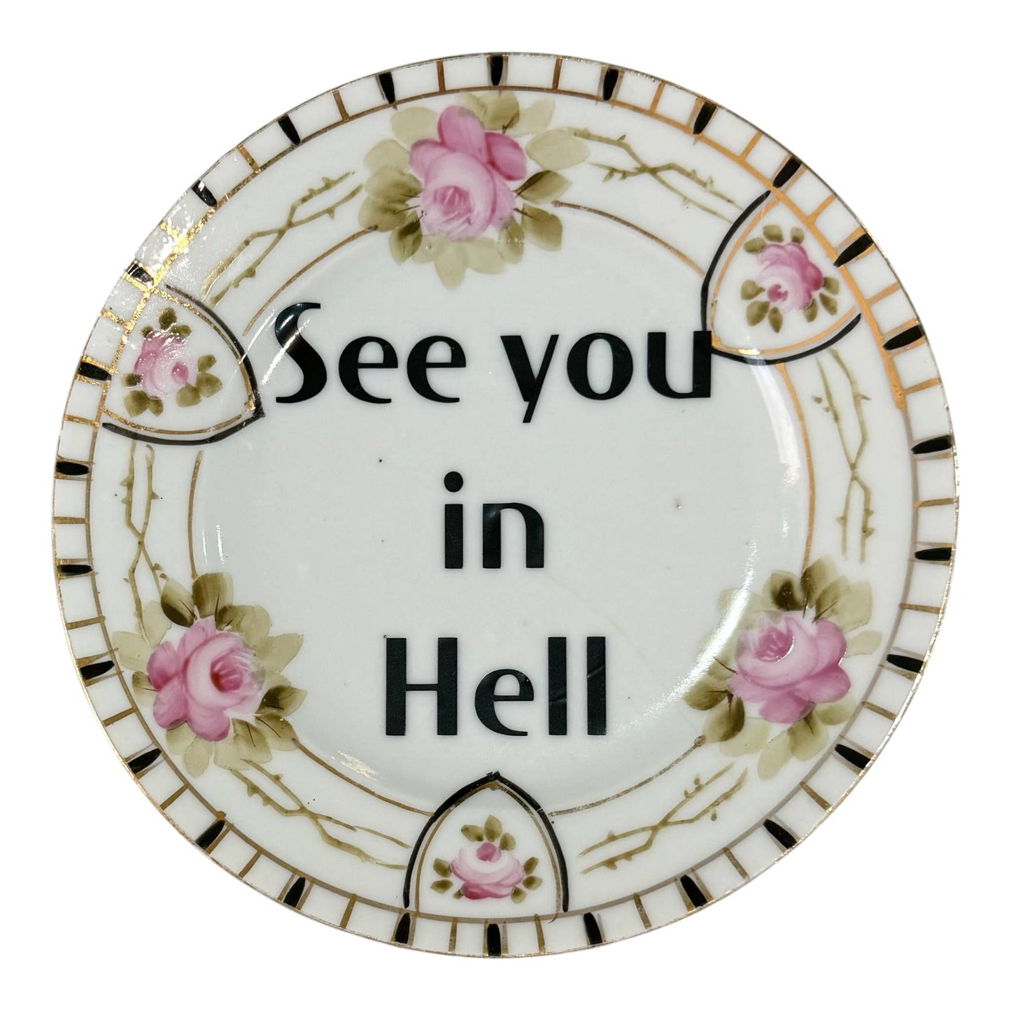 see you in hell Vintage Plate